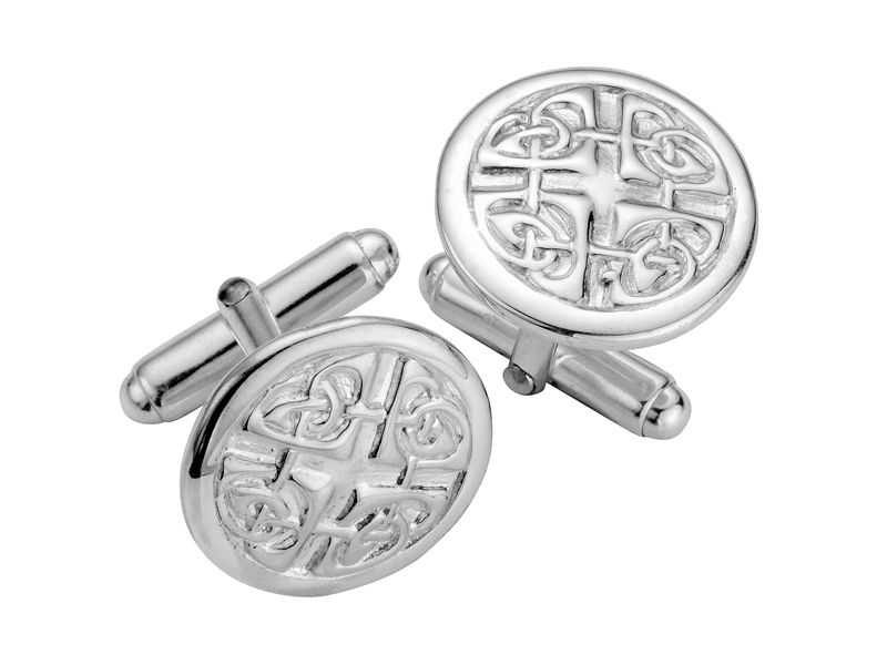 New fashion Celtic Cross Knot Cuff Links Polished Pewter Handmade in Scotland